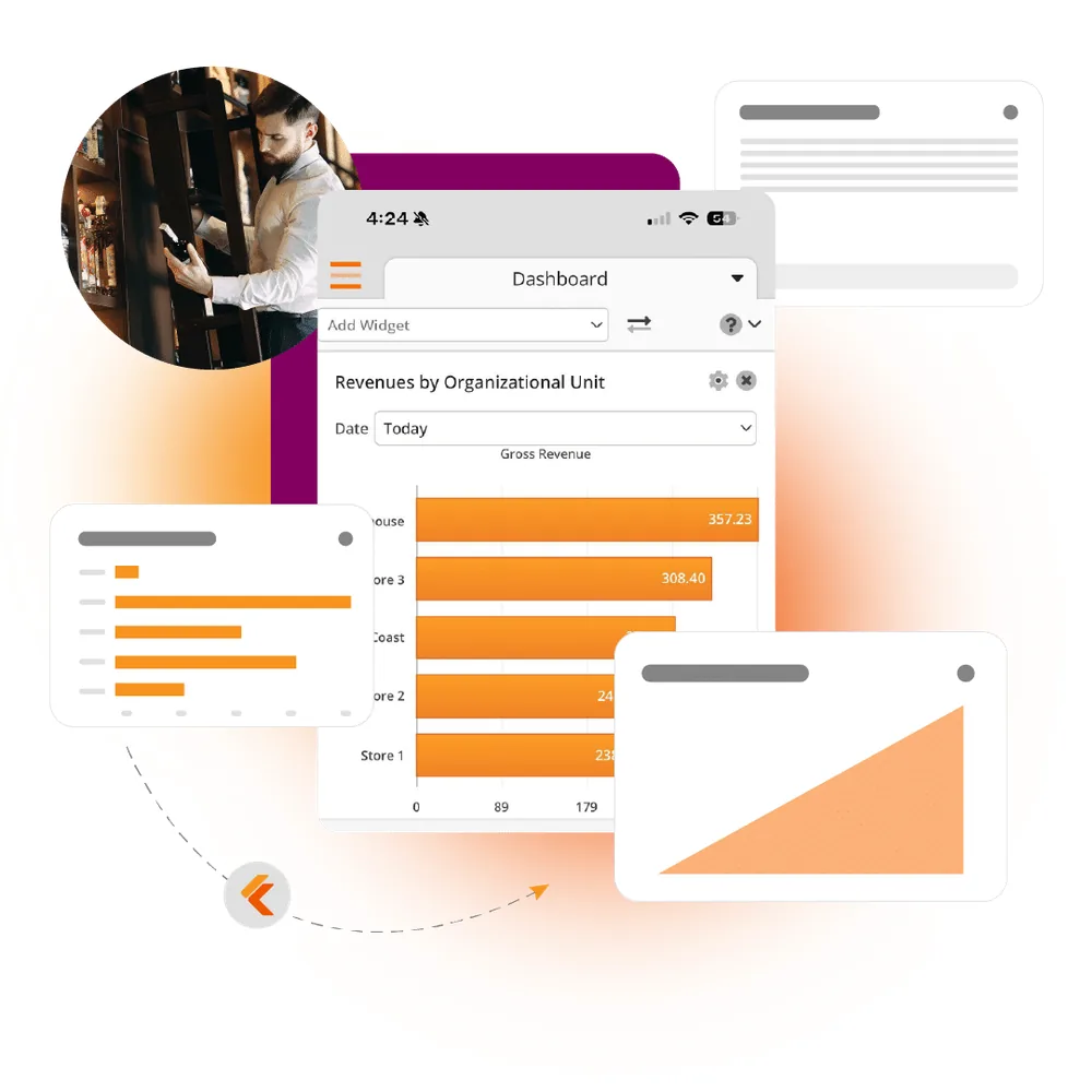 KORONA POS retail inventory management with mobile dashboard and shelf scanning